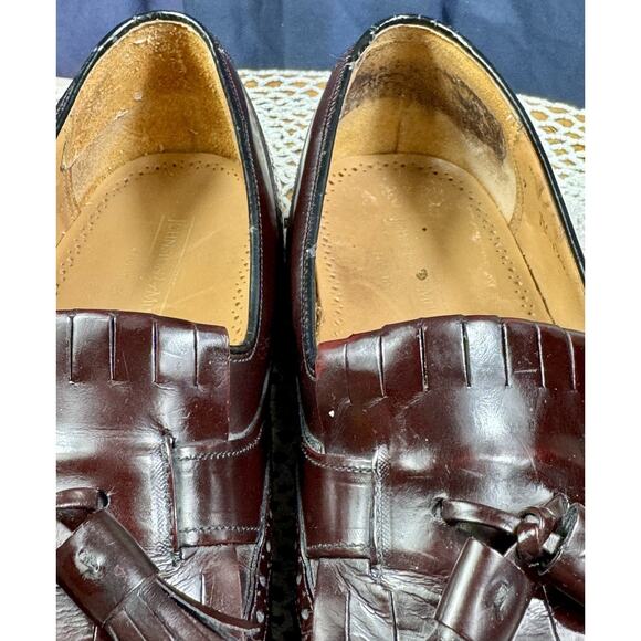 JOHNSTON & MURPHY Tassel Burgundy Sz 9 M Men Leather Slip-On Dress Loafers 3152 - Picture 6 of 15